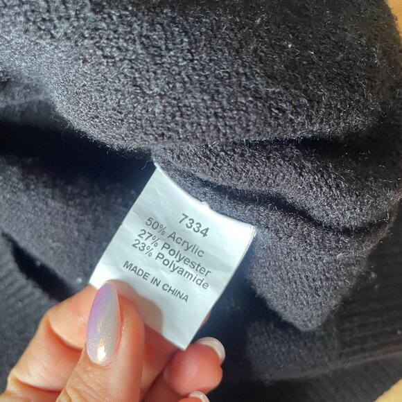 Black Button Sweater Dress M Witchy Whimsigoth Babydoll Fit Dark Feminine Luxury - Picture 6 of 9